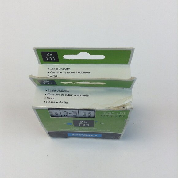 DYMO D1 Standard Labels 1/2" x 23' Black on Clear 2 Pack - Picture 12 of 15